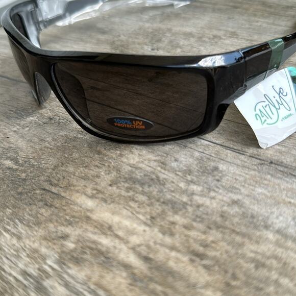 24/7 Life Wrap Around Sunglasses Black Frame with Black Lens - Picture 8 of 8